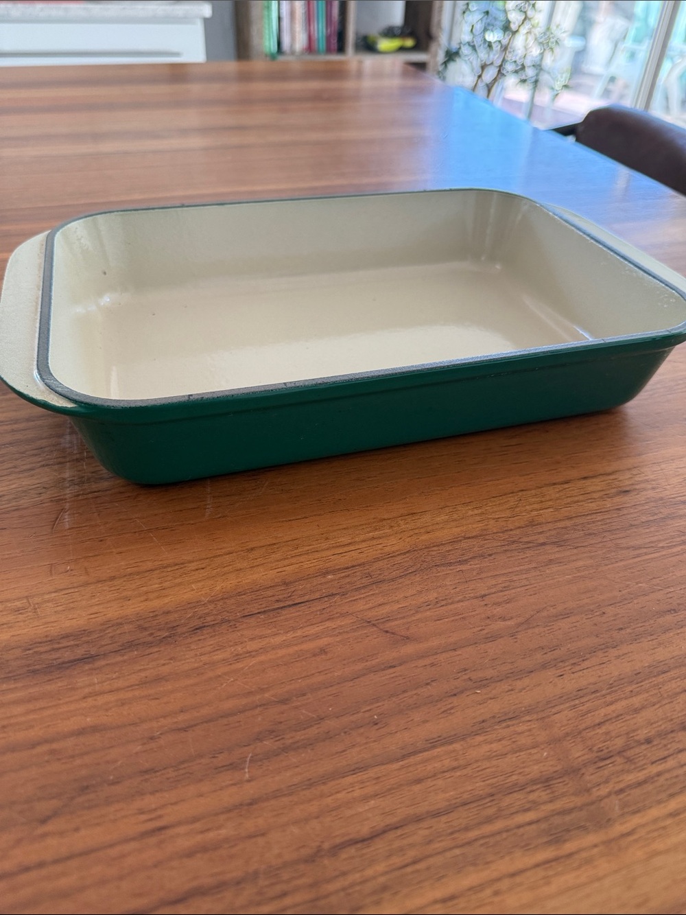 vintage Le Creuset No. 30 enameled cast iron rectangular roasting pan